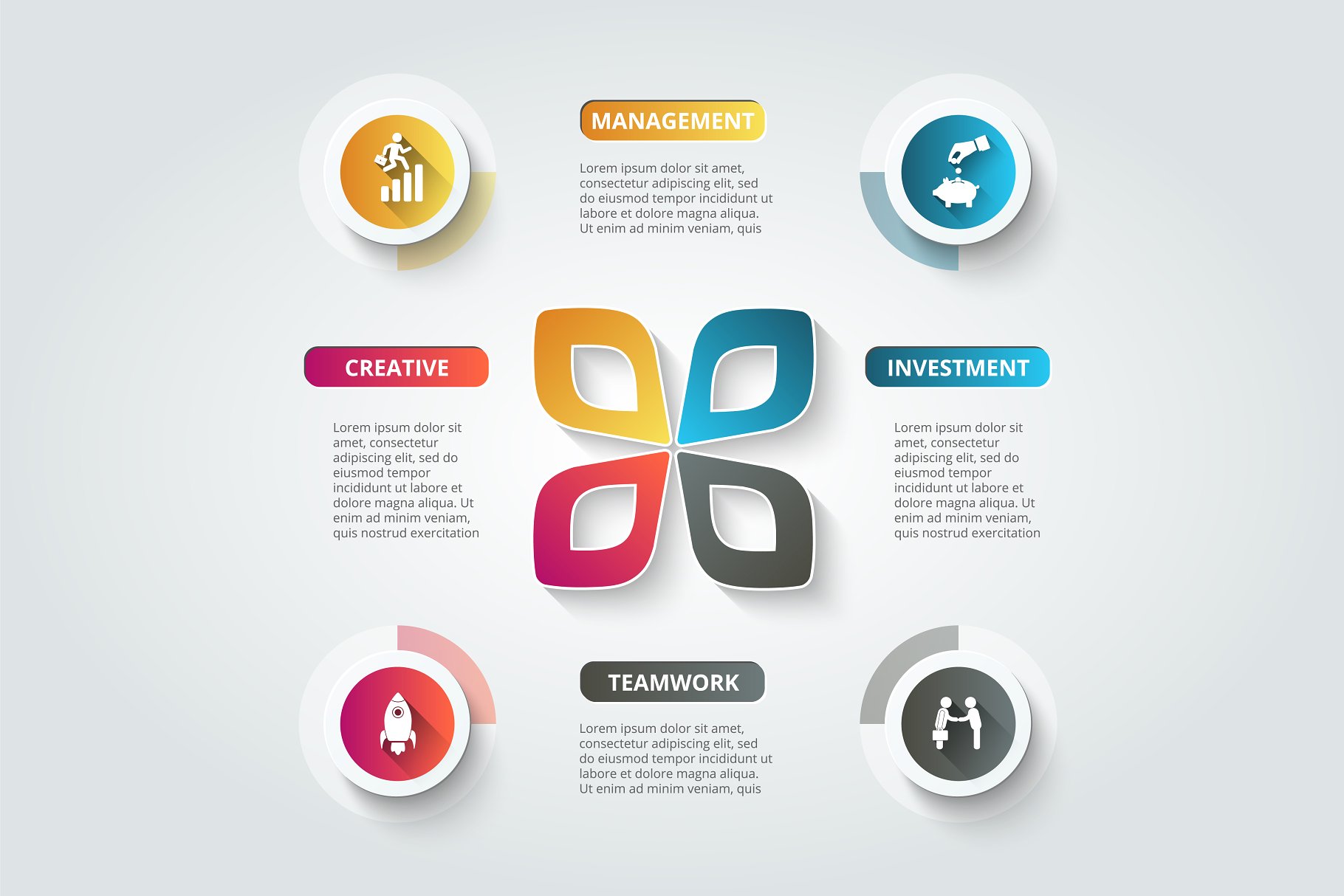 信息图表ppt素材模板 Diagrams for business infographic v2