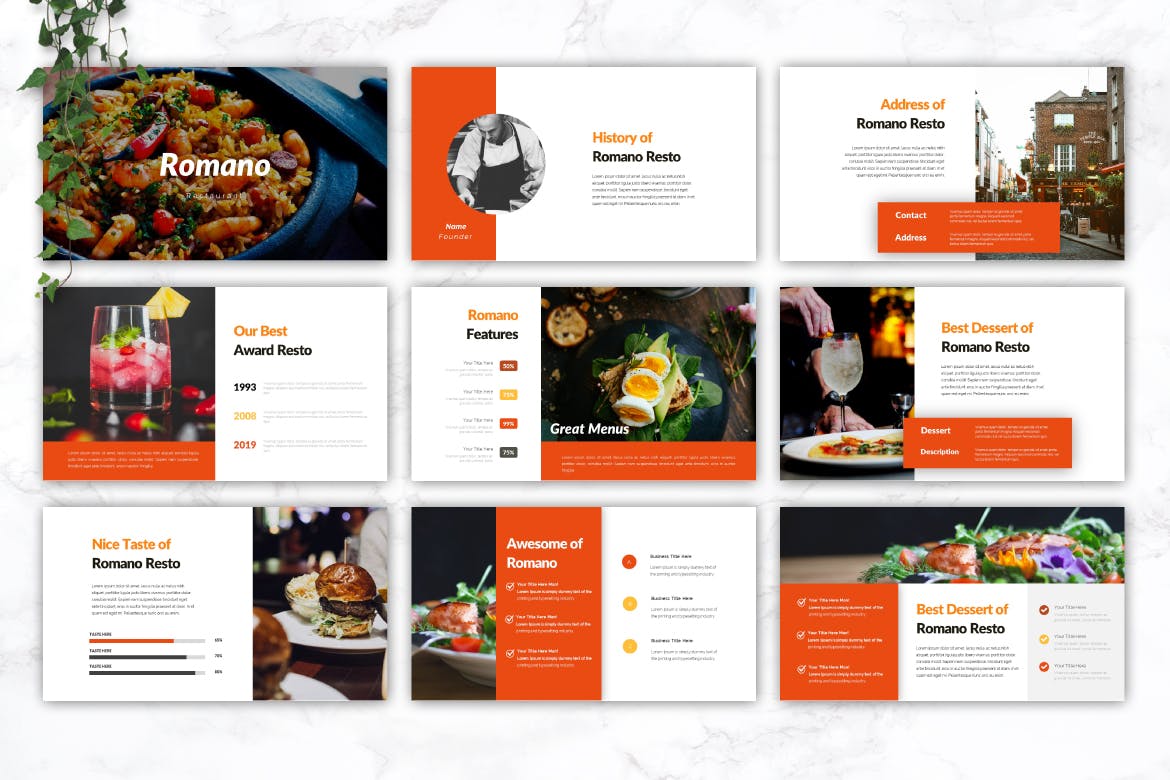 美食餐饮PPT模板 精美ppt模板