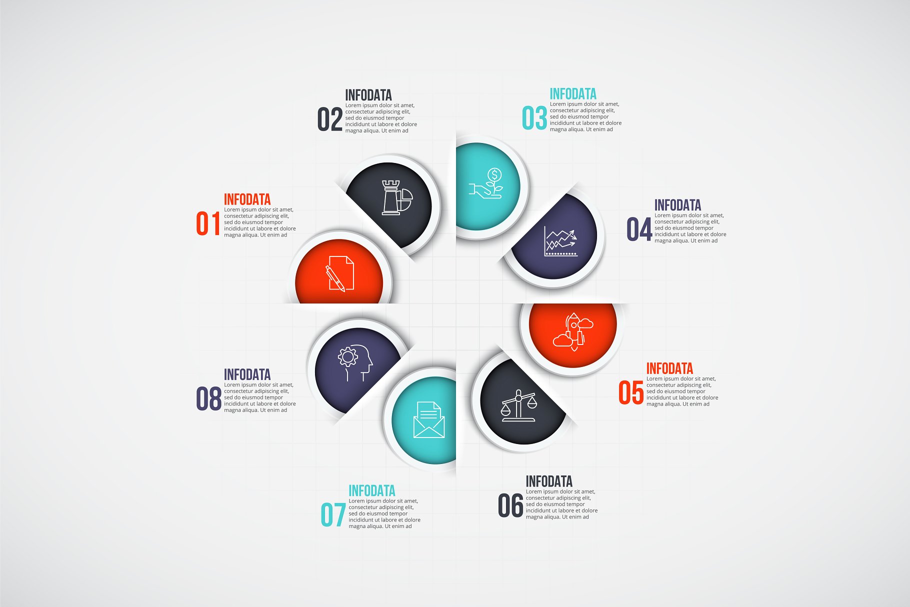 PPT信息图表素材模板 Infographics template set v.36