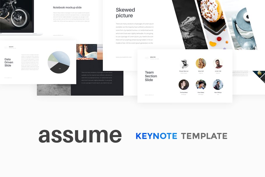 时尚Keynote幻灯片模板下载 Assume Keynote Template + GIFT