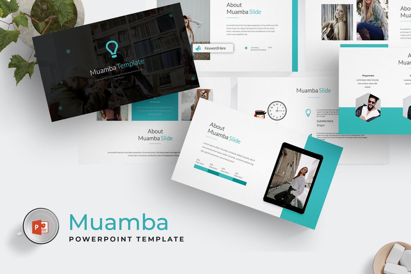 清新时尚高端多用途的高品质powerpoint幻灯片演示模板（pptx）