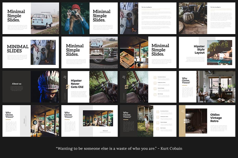 时尚杂志PPT素材模板 VINSCO Lookbook Powerpoint Template