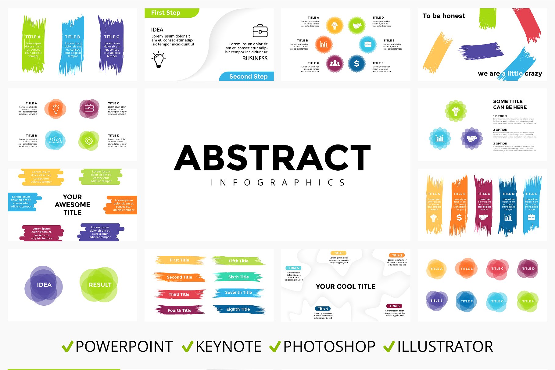抽象ppt制作图表素材 Abstract. Infographic templates.