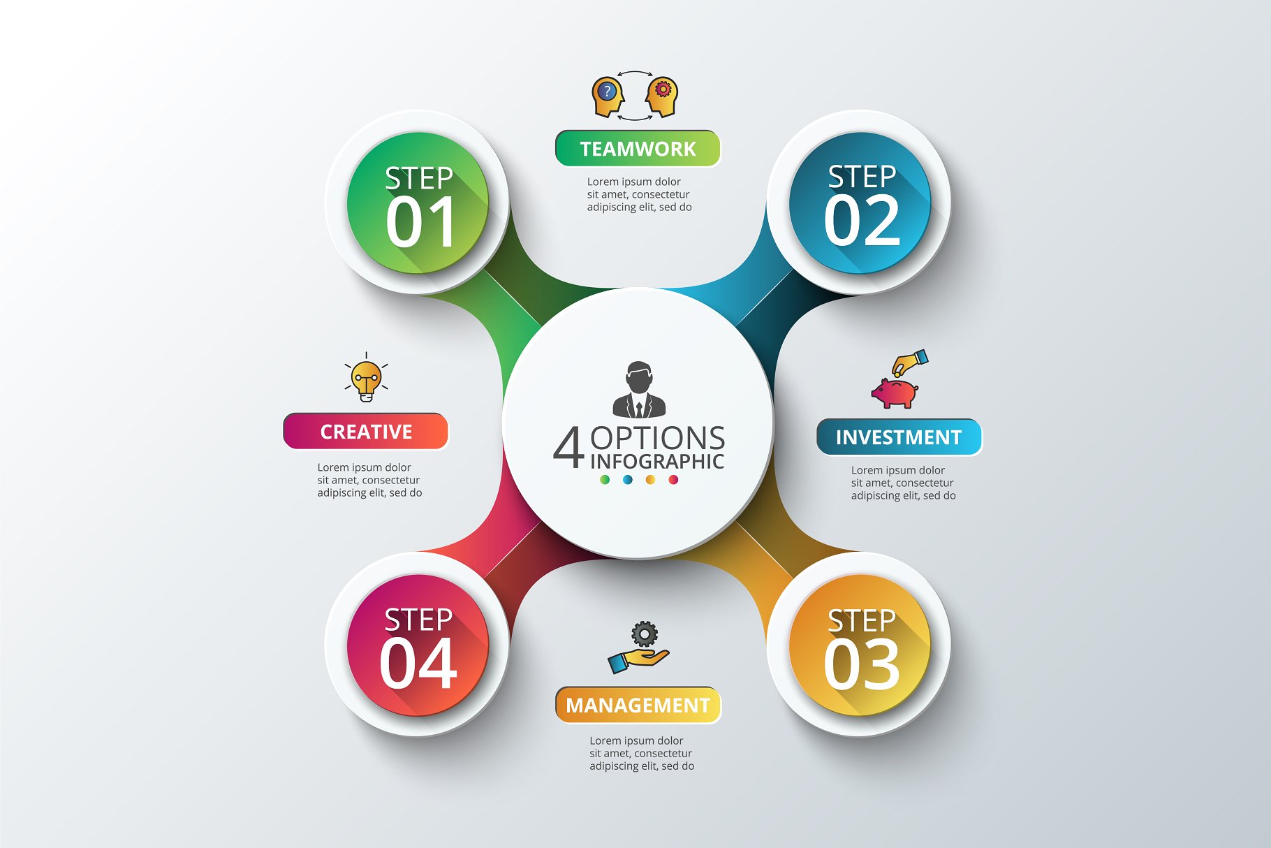 ppt信息图表素材模板 Diagrams for business infographic v3