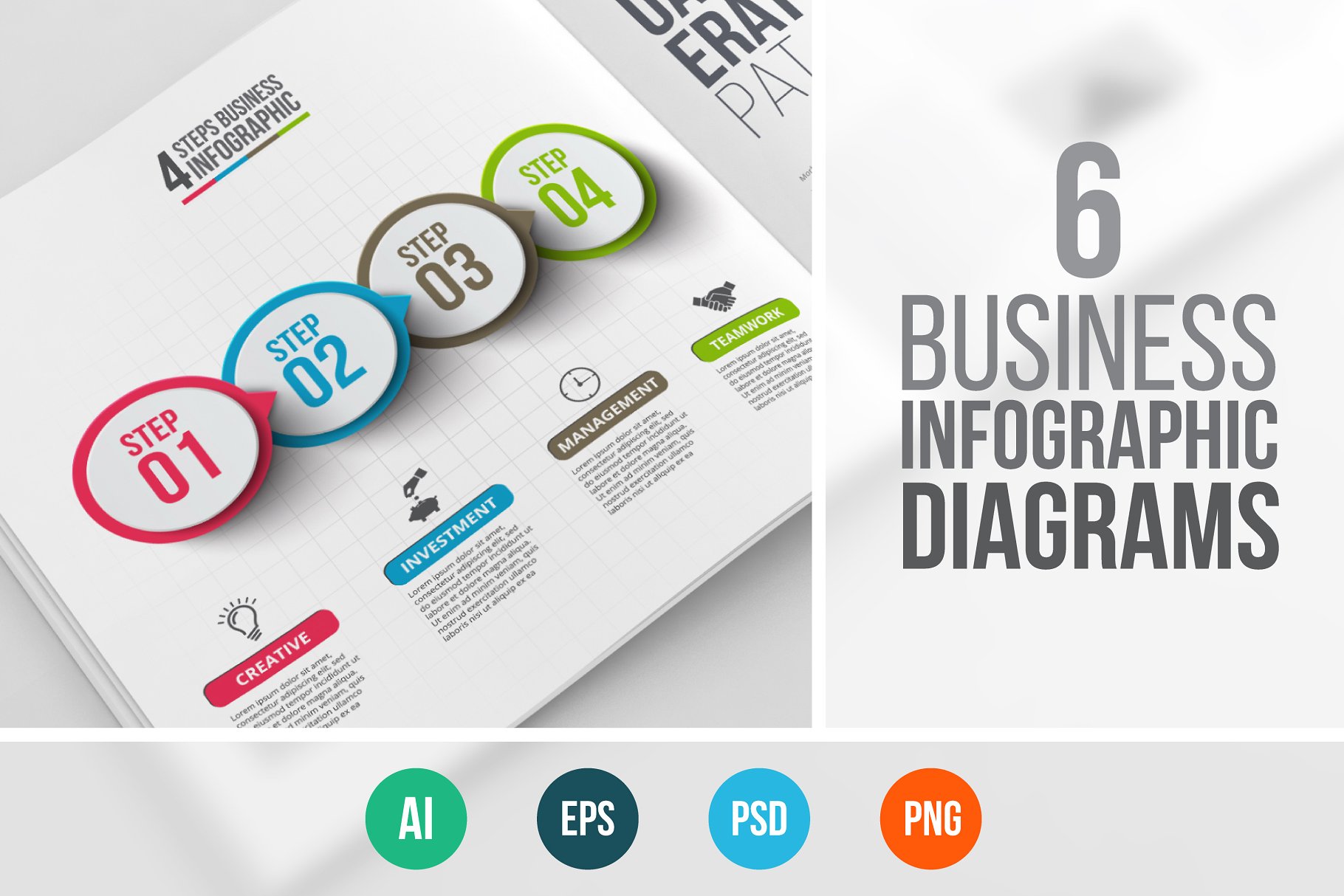 商业信息图表PPT模板 Business infographic diagrams v.10