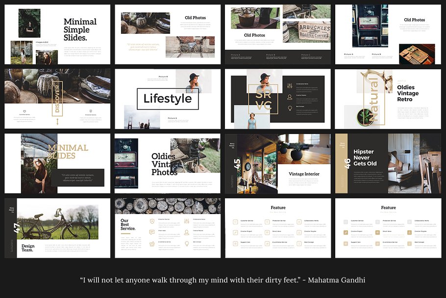 时尚杂志PPT素材模板 VINSCO Lookbook Powerpoint Template