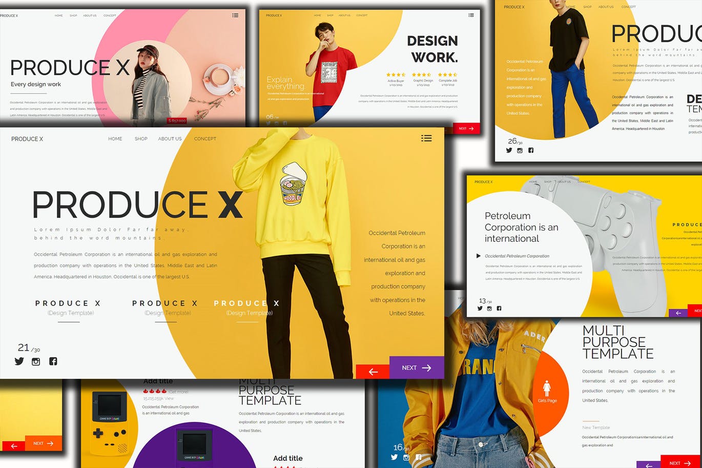 绚丽时尚高端多用途的高品质powerpoint幻灯片演示模板（pptx）