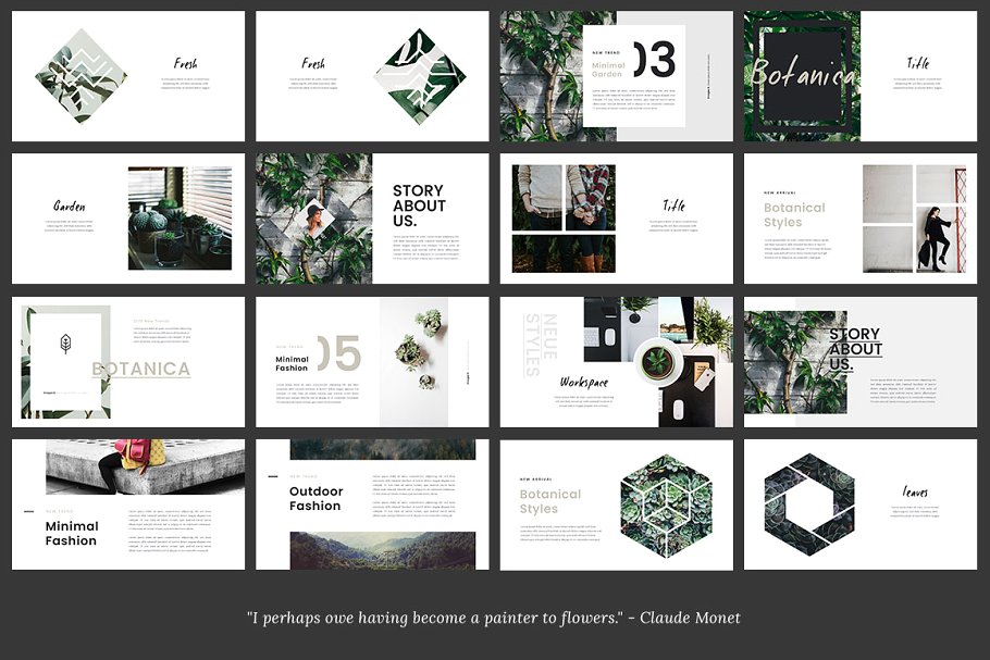 时尚ppt模板 FYLORA Lookbook Powerpoint Template