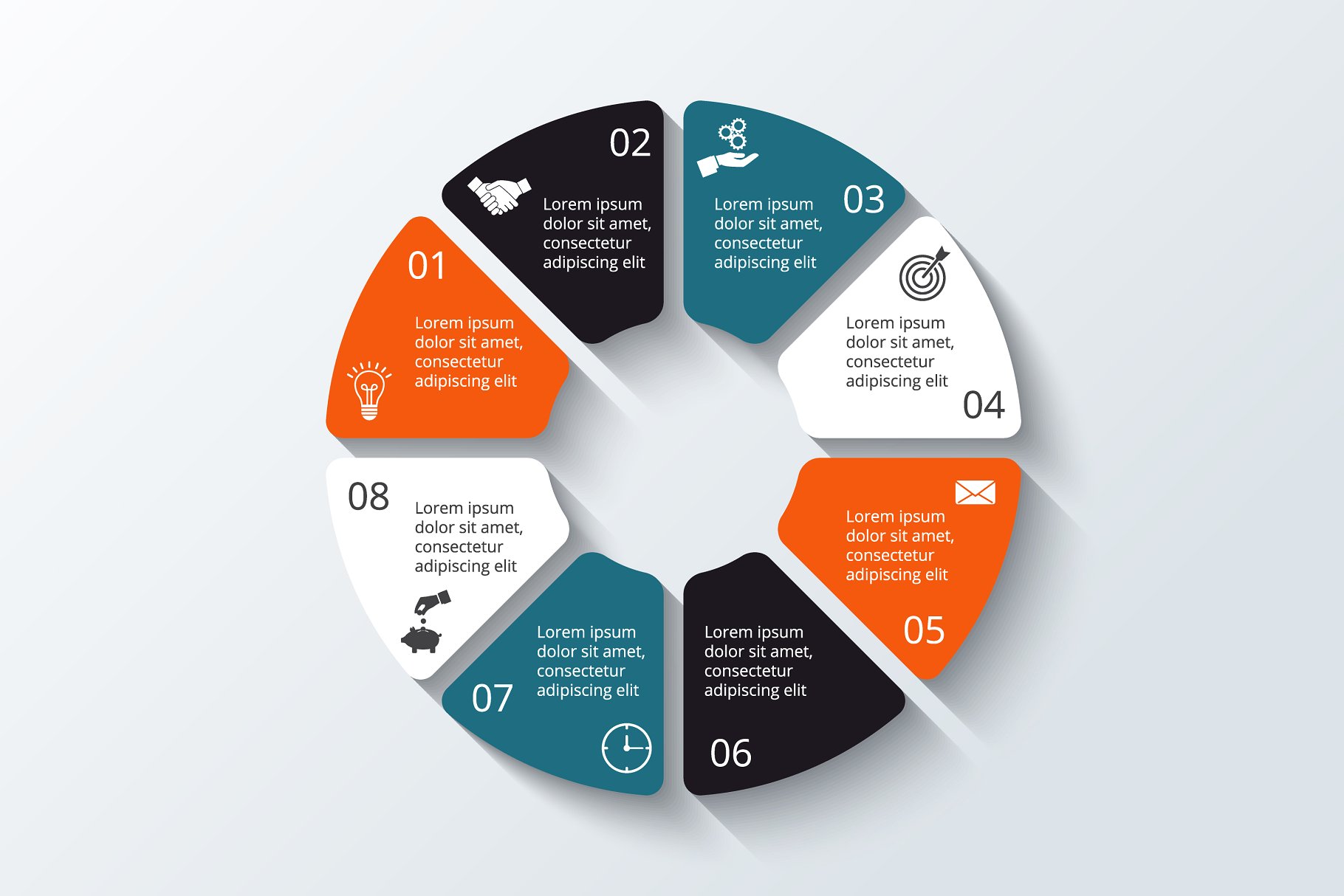 信息图标数据展示ppt模板 Infographics template set v.8