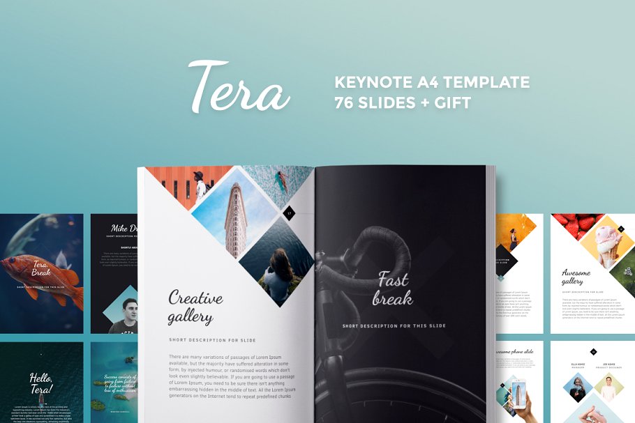 竖版PPT主题模板 A4 | Tera Keynote Template