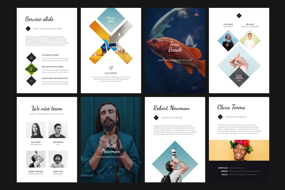 竖版PPT主题模板 A4 | Tera Keynote Template