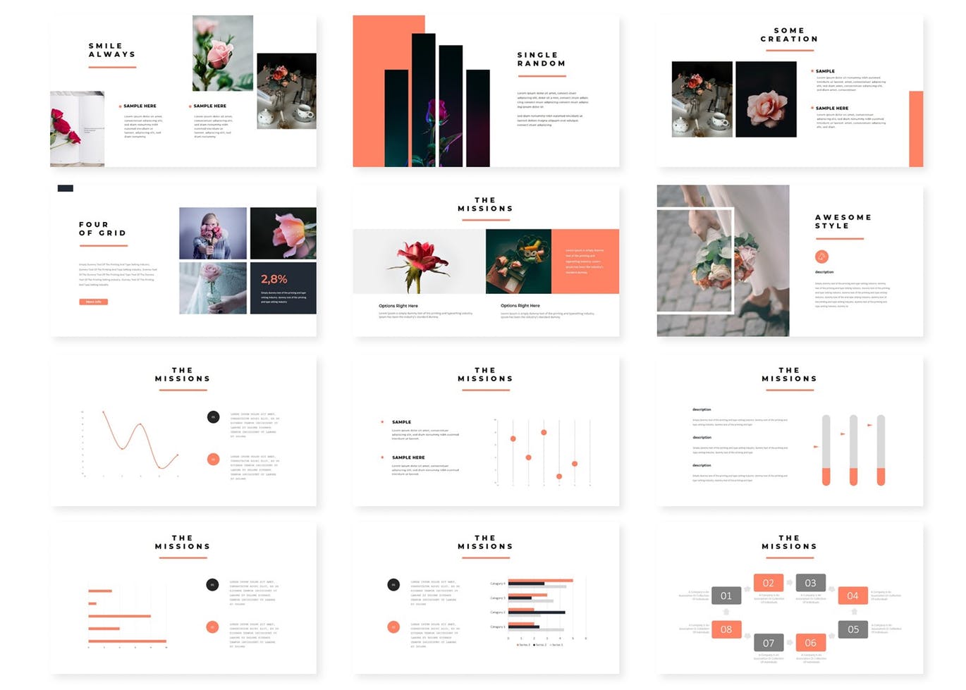 优雅简约时尚高端多用途的高品质powerpoint幻灯片演示模板（pptx）