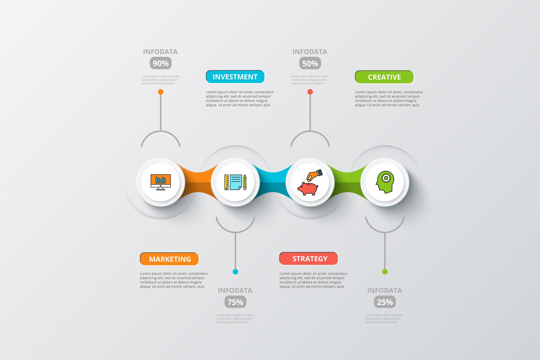 ppt信息图表素材模板 Diagrams for business infographic v3