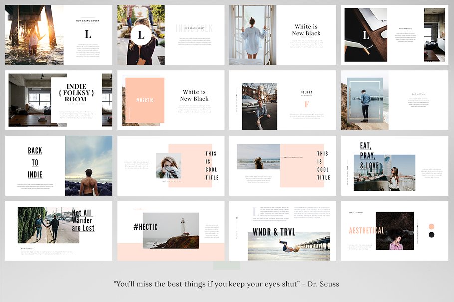 时尚ppt素材模板 VOLKSHA Lookbook Keynote Template