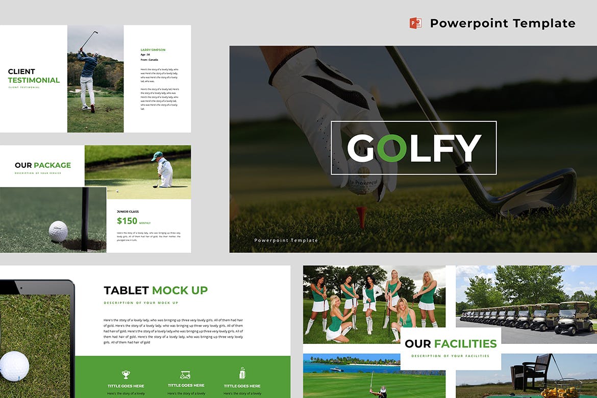 高尔夫内容介绍相关企业ppt模板总结ppt模板精美ppt模板