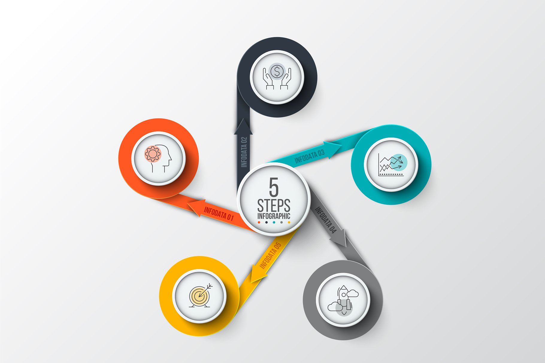 图表图形素材ppt模板 Infographics template set v.37