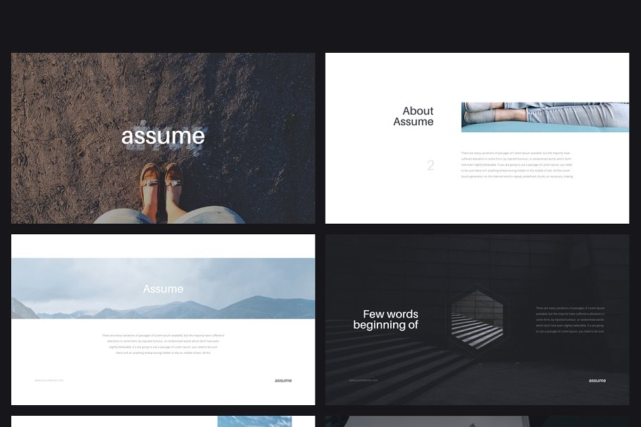 时尚Keynote幻灯片模板下载 Assume Keynote Template + GIFT