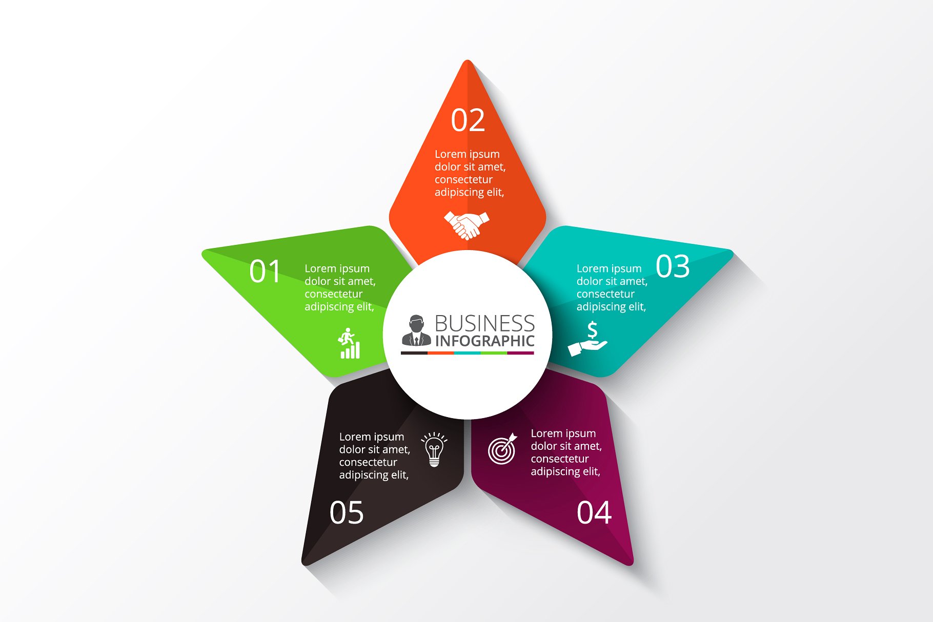 信息图表PPT素材 Infographics template set v.5