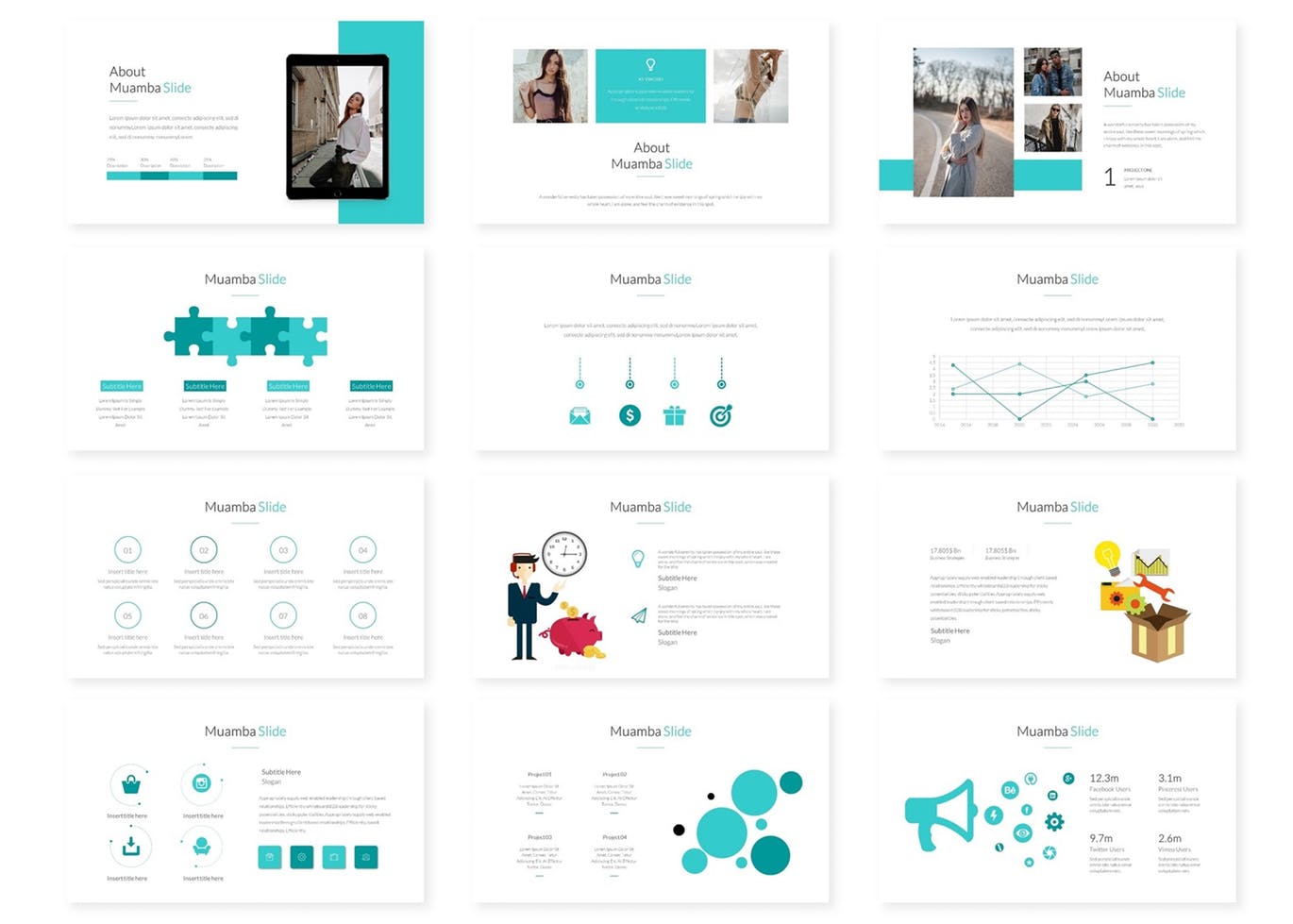 清新时尚高端多用途的高品质powerpoint幻灯片演示模板（pptx）