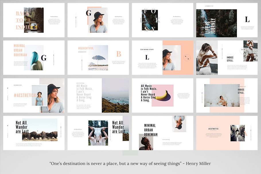 时尚ppt素材模板 VOLKSHA Lookbook Keynote Template