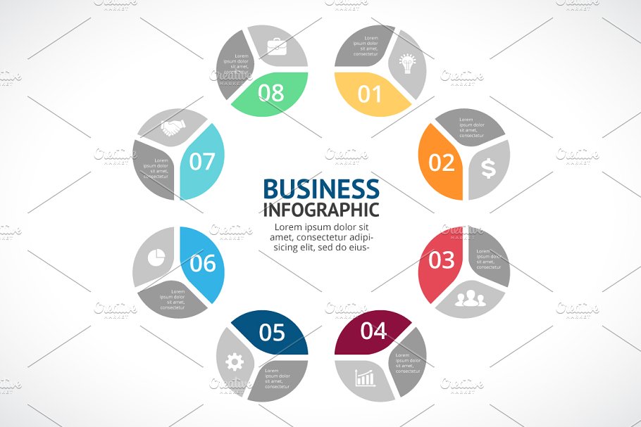 信息图标ppt素材模板 Infographic Elements Vol.6