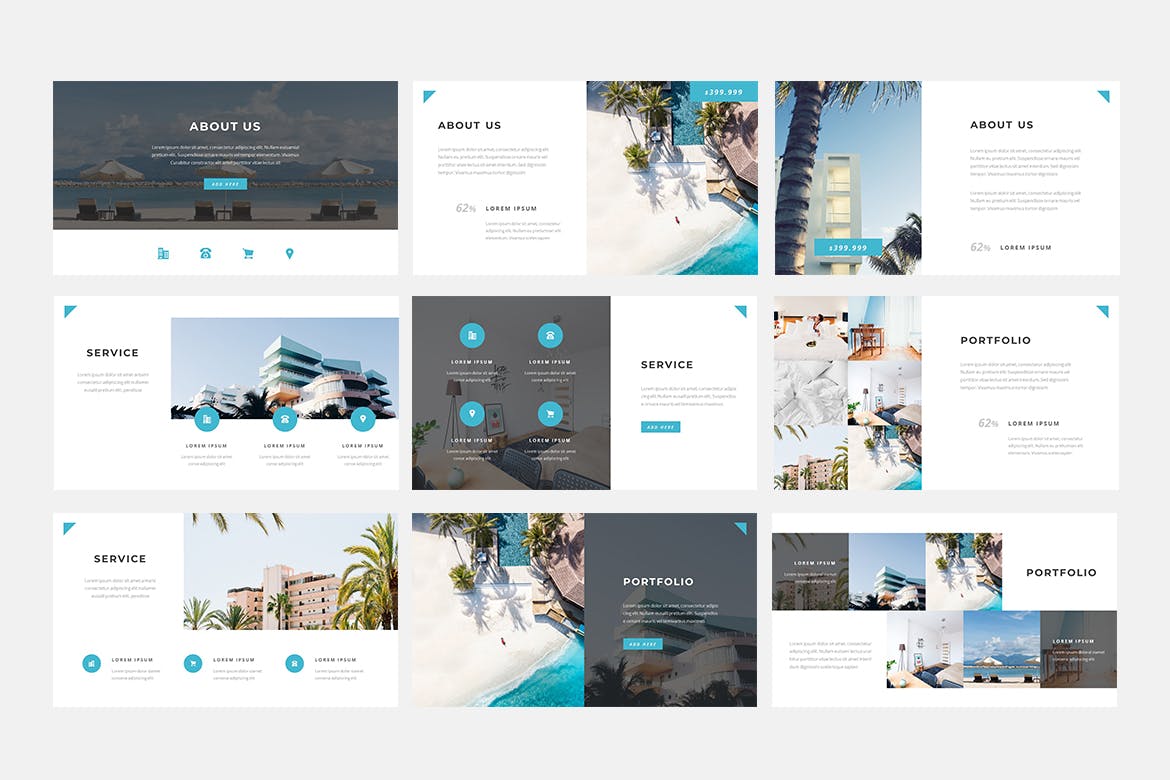 时尚高端五星级酒店powerpoint幻灯片演示模板（pptx）