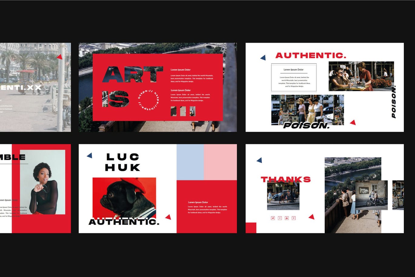 时尚高端多用途的高品质流行配色powerpoint幻灯片演示模板（pptx）