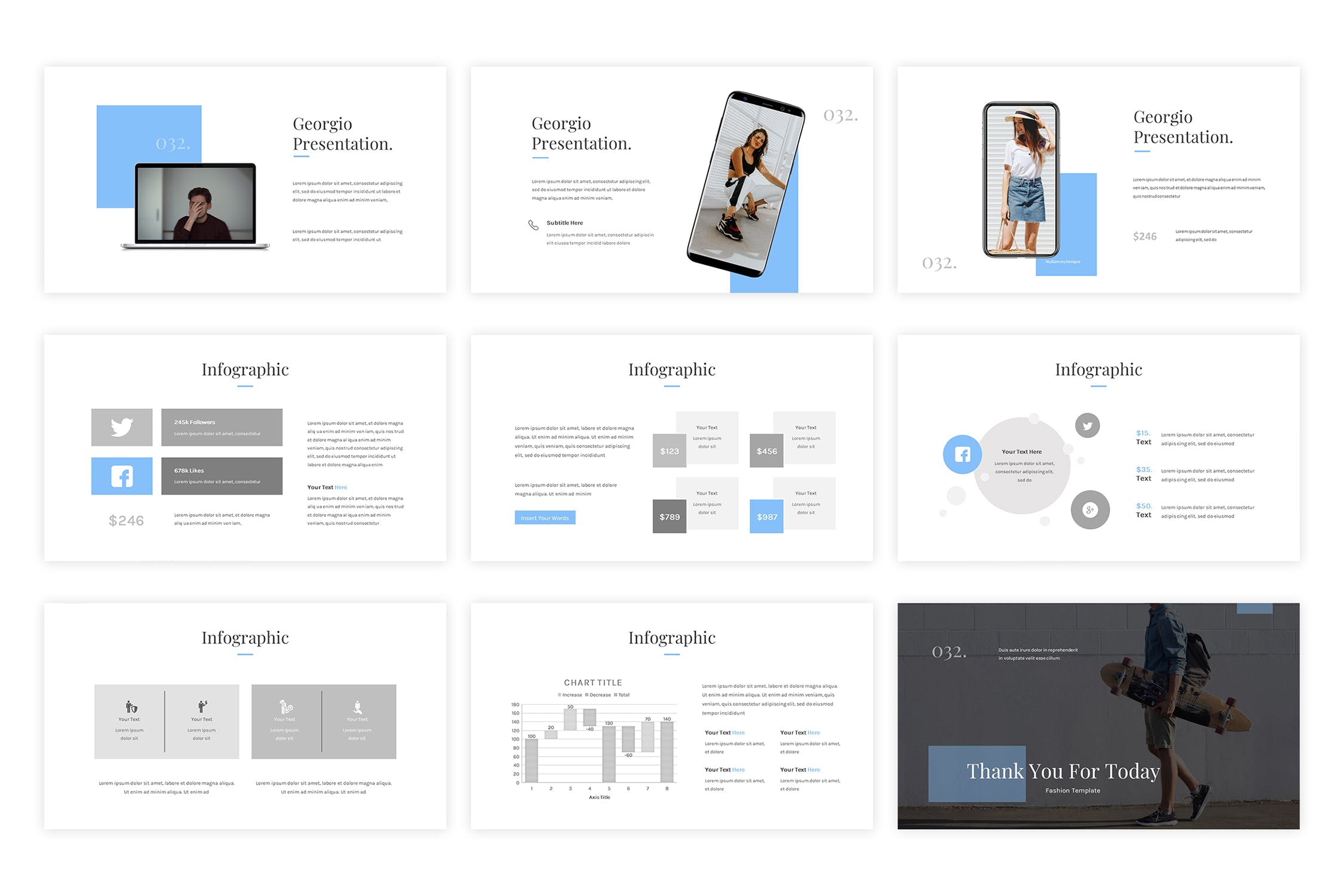 时尚极简主义PPT模板 精美ppt模板