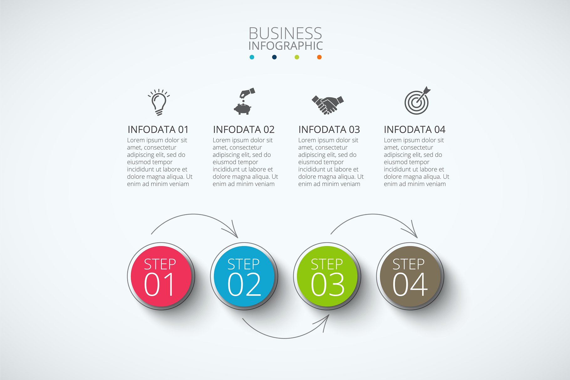 商业信息图表PPT模板 Business infographic diagrams v.10