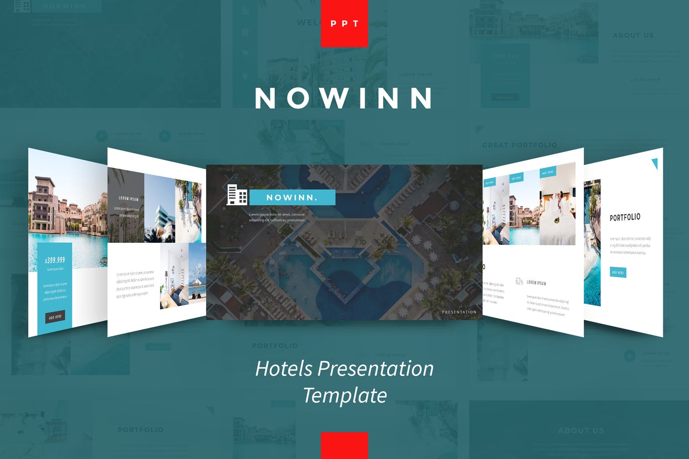 时尚高端五星级酒店powerpoint幻灯片演示模板（pptx）