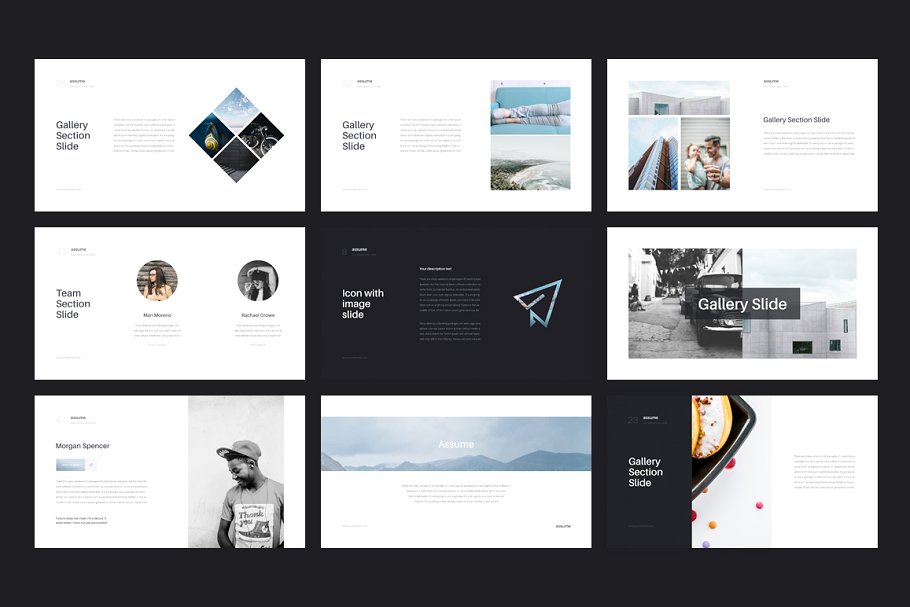 时尚Keynote幻灯片模板下载 Assume Keynote Template + GIFT