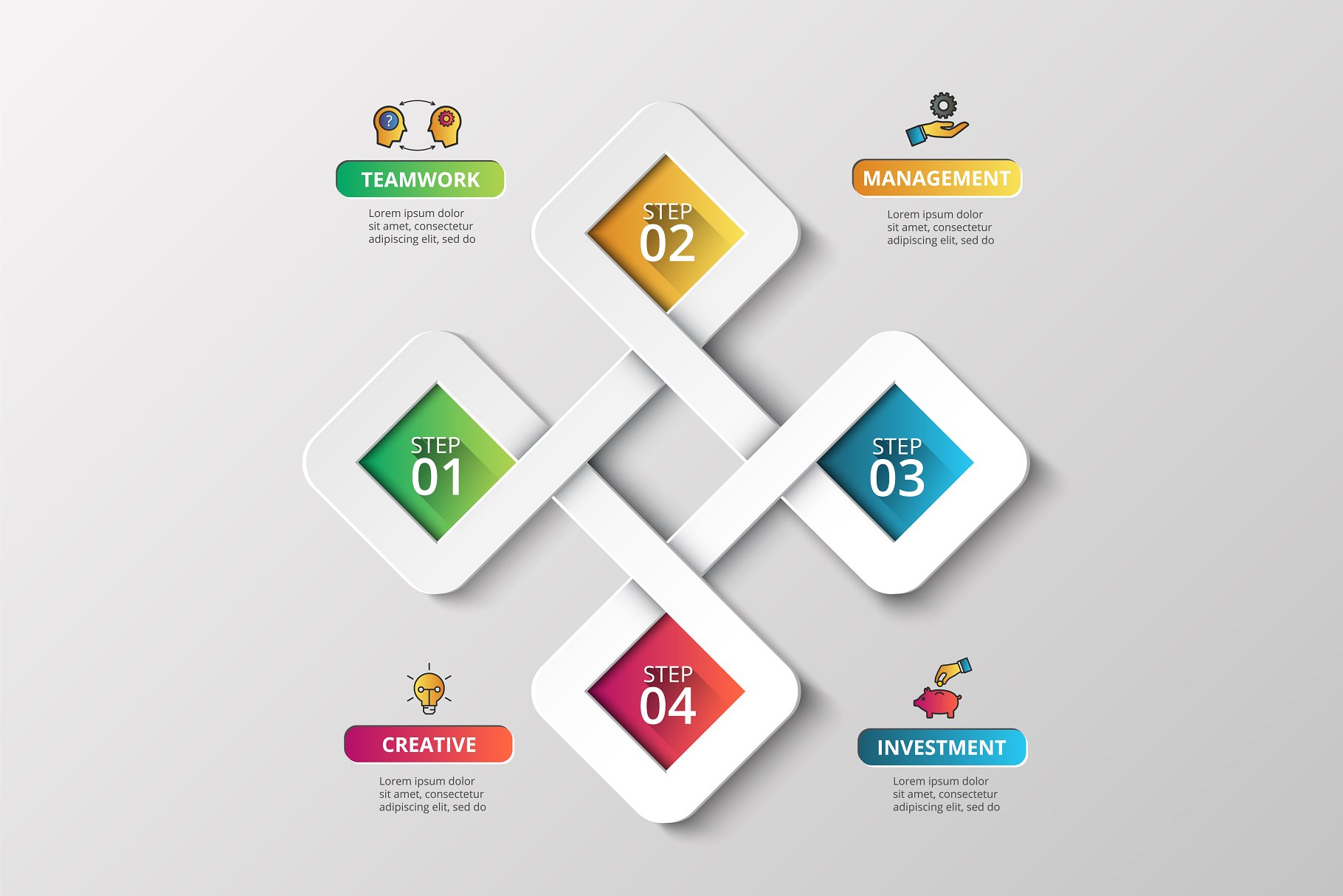 信息图表ppt素材模板 Diagrams for business infographic v2