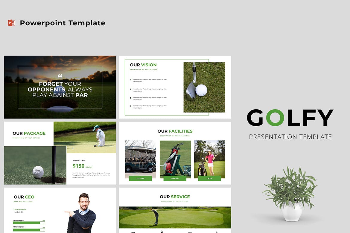 高尔夫内容介绍相关企业ppt模板总结ppt模板精美ppt模板