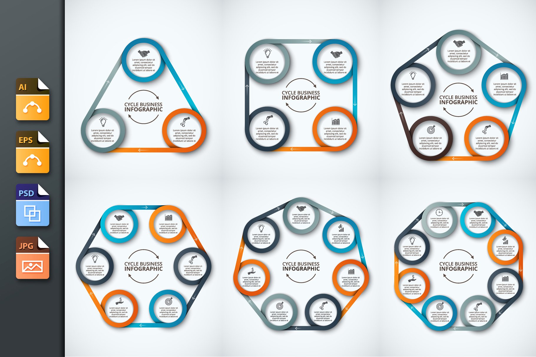 信息图表PPT素材模板集 Infographics template set v.22