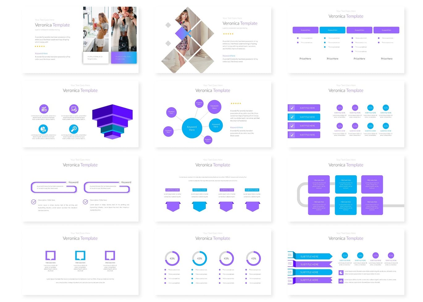 时尚简约多用途的高品质大数据Google Slides谷歌幻灯片演示模板（pptx）