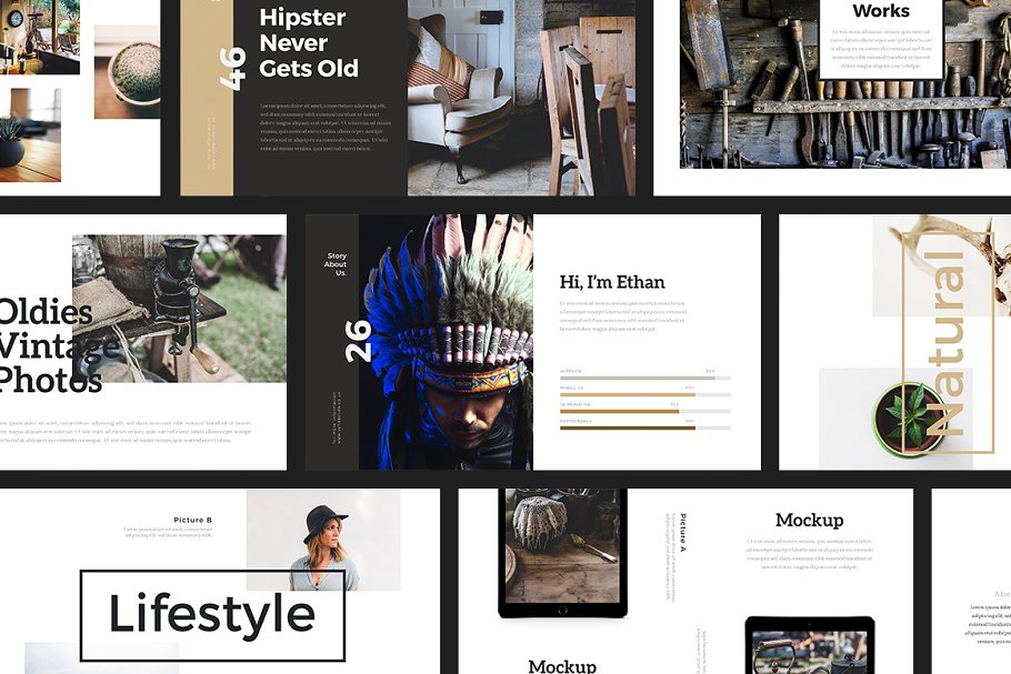 时尚简约ppt模板 VINSCO Lookbook Keynote Template