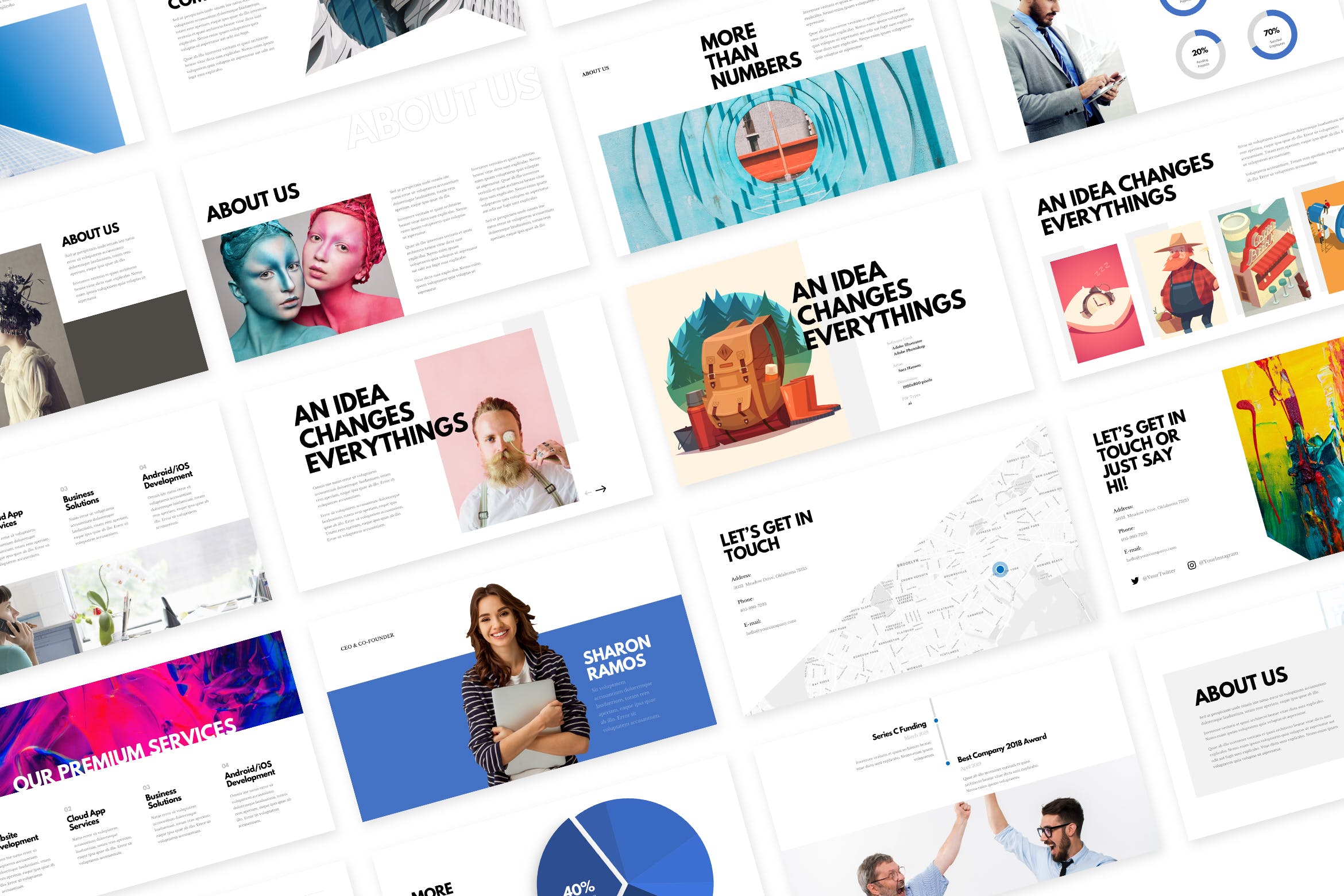 简约创意时尚的工作报告ppt模板个人简历ppt模板