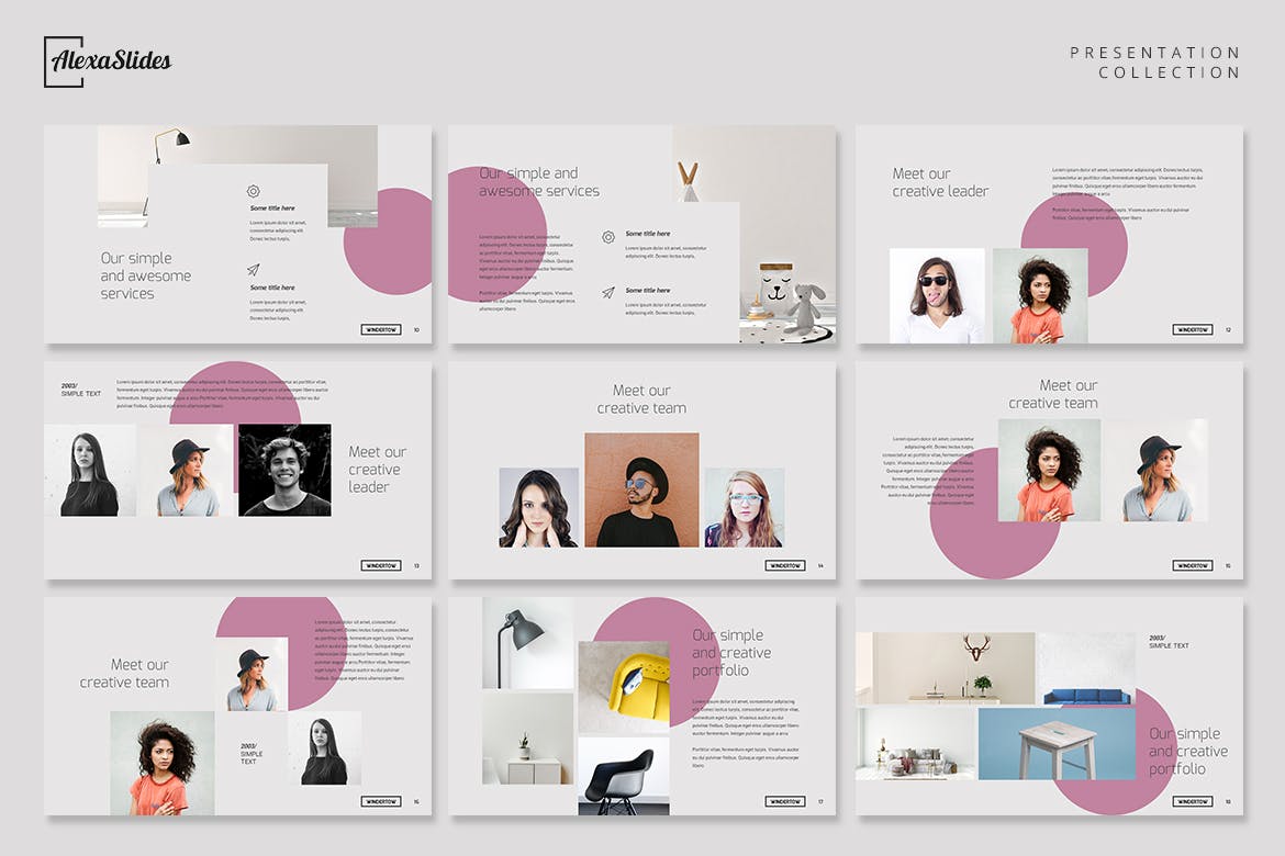 PPT | 高级灰高品质独特创意设计理念商业品牌拼色幻灯片模板