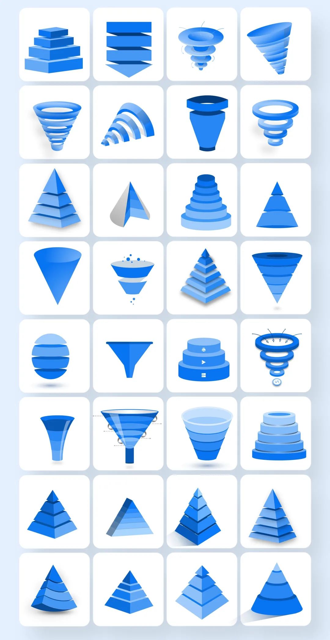 152款立体图形PPT素材组件，支持一键换色