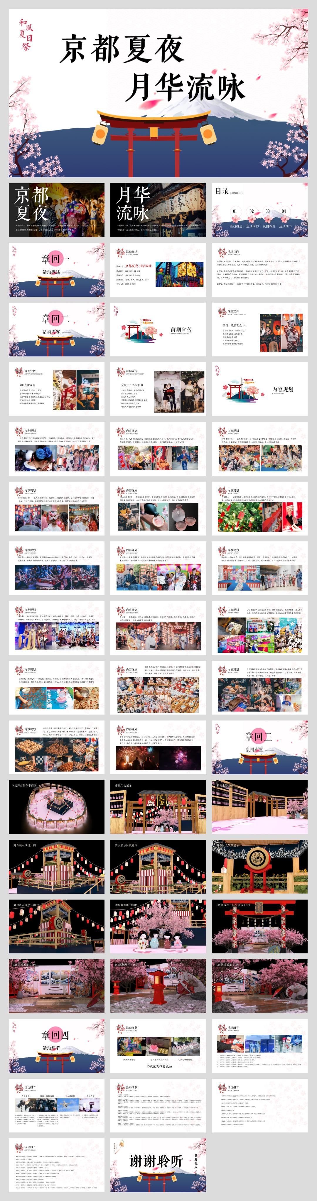 2021和风夏日祭系列(京都夏夜 月华流咏主题)夏日七夕活动策划方案-51P.pptx