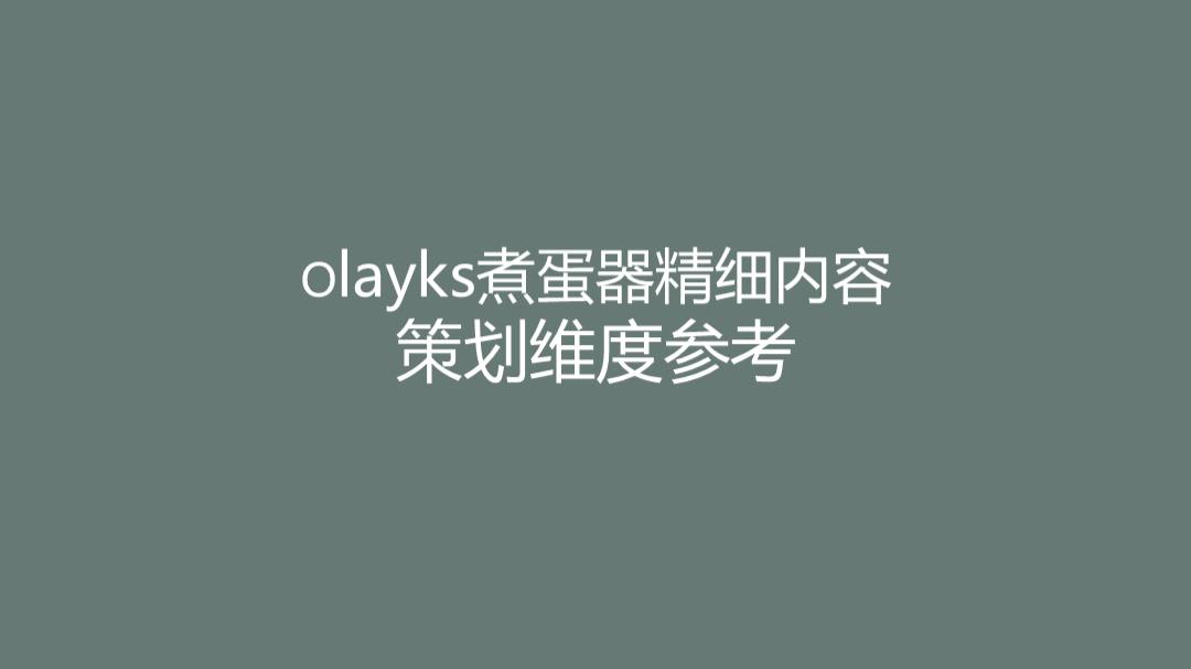 Olayks煮蛋器精细内容策划维度参考.pptx