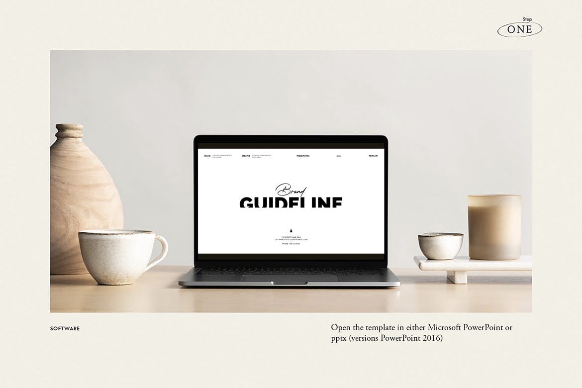 品牌指南演示模板PPT模板 (PPTX)