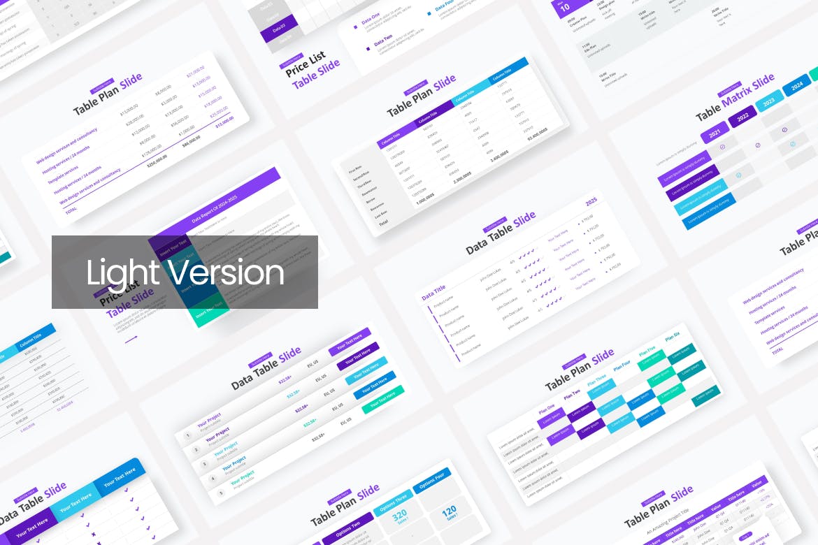 数据表模板PPT模版 (PPTX)