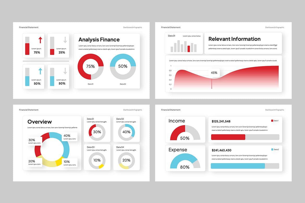 仪表板信息图表PPT模版 (PPTX)