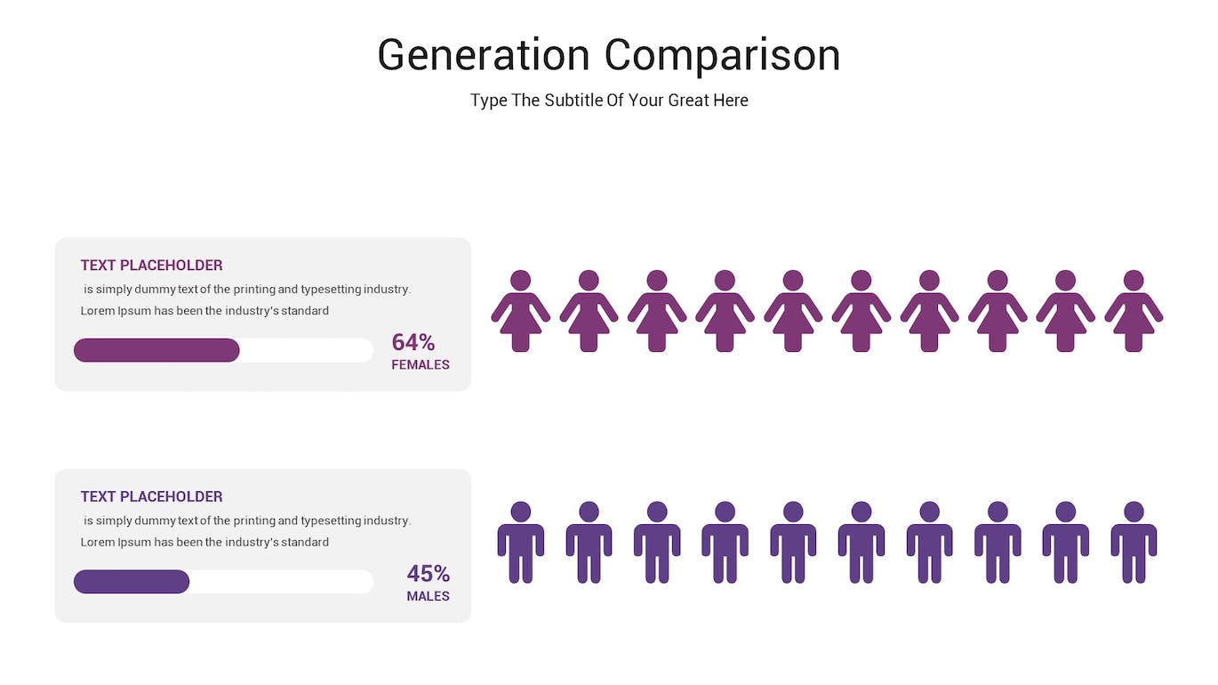数据生成比较图表ppt模板 (PPTX)