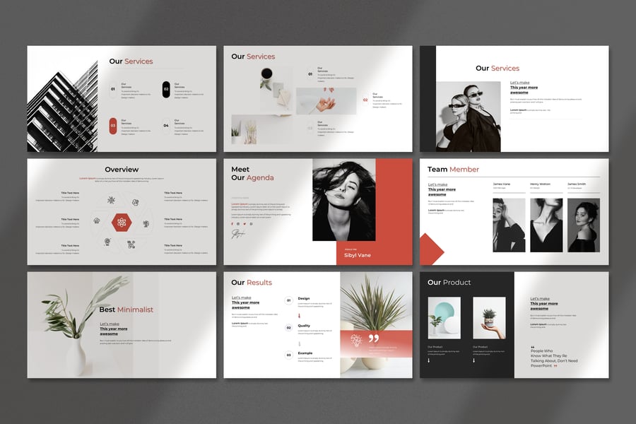 极简主义演示模板PPT模版 (PPTX)