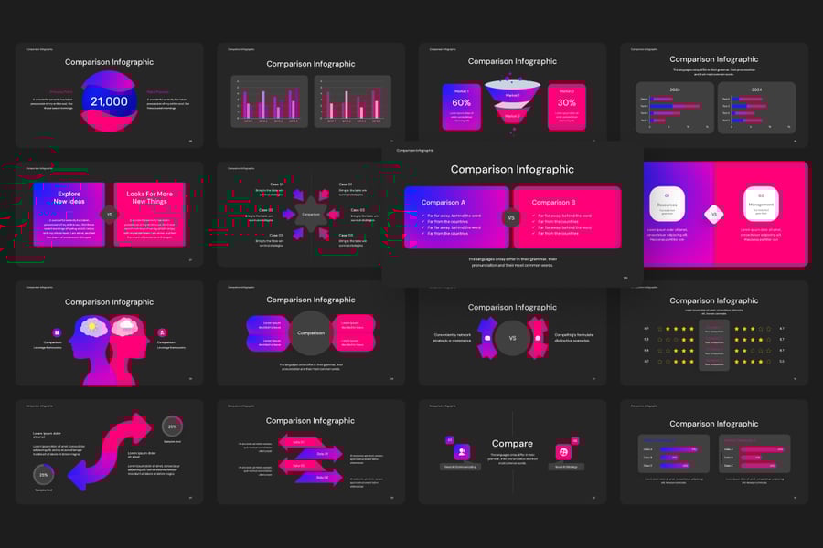 比较信息图 PPT模版 (PPTX)