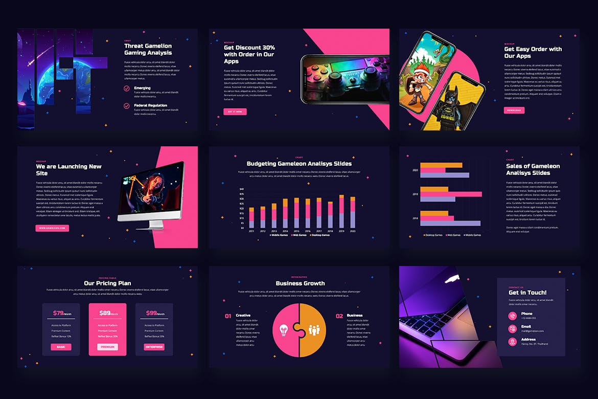 游戏工作室介绍PPT模板(PPTX)