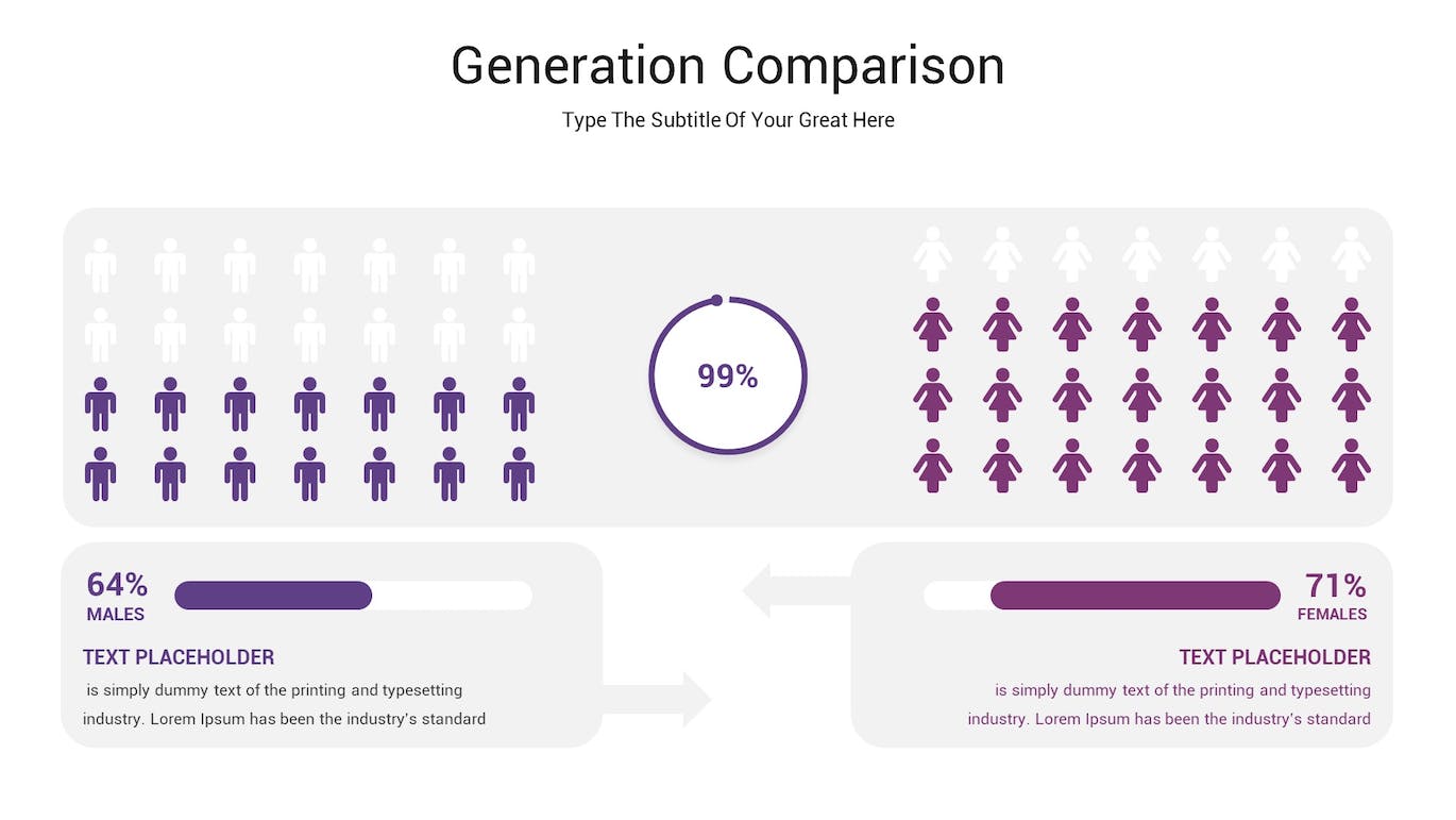 数据生成比较图表ppt模板 (PPTX)
