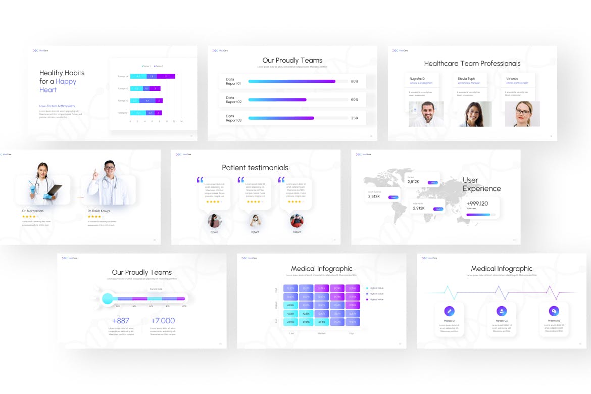 医疗信息图表PPT模版 (PPTX)